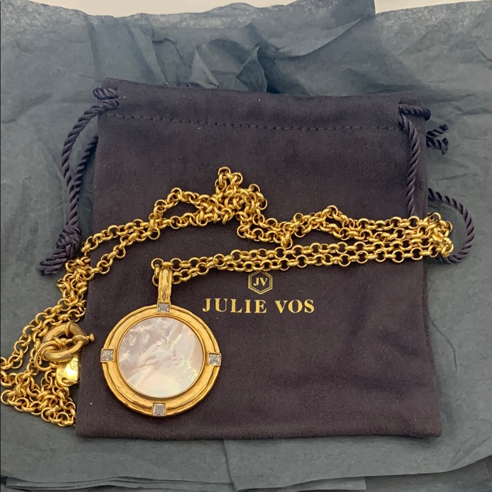 Julie Vos Astor Mother of Pearl reversible pendant